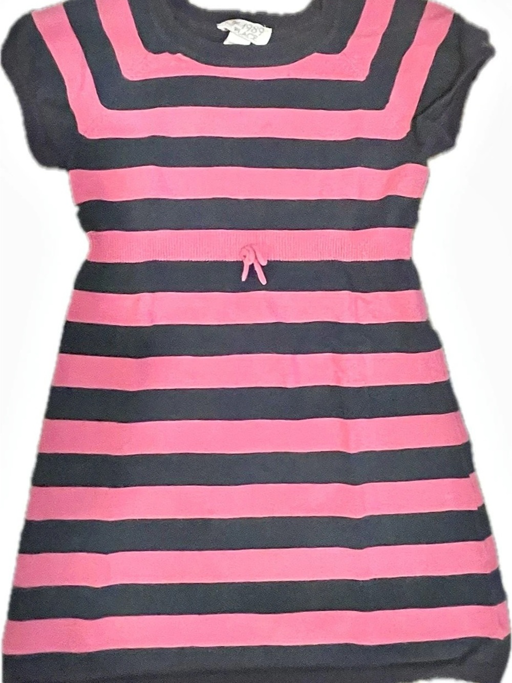 Children’s Place Striped Mini Dress in Pink & Black Size 5/6
